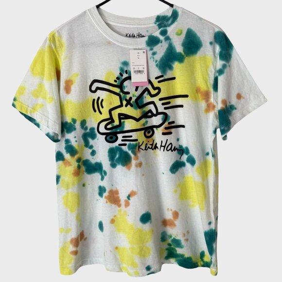 keith haring Other - Keith Haring Skateboarding Tie-Dye Shirt Men's Medium Street Art Graphic Tee New